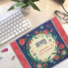 Motivational Quotes Floral Inspirational Artwork Calendar