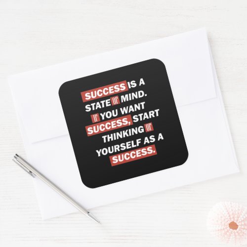 motivational quotes for success in life square sticker