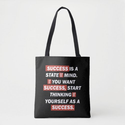 motivational quotes for success tote bag
