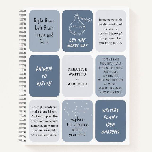 Motivational Quotes for Writers Personalized  Notebook (Front)