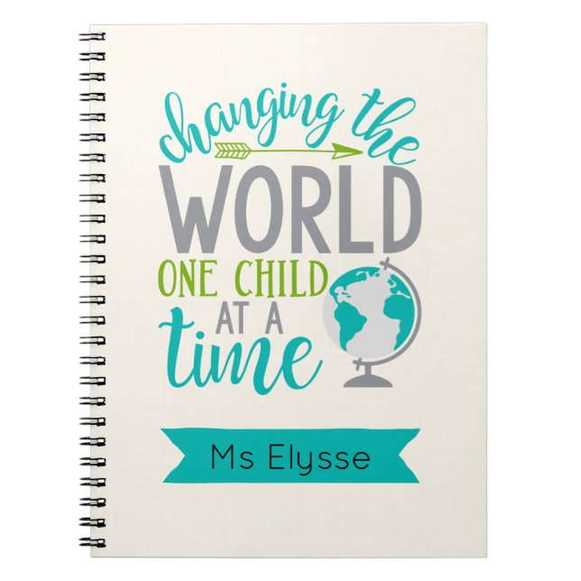 Motivational Quotes Linen Notebook for Teachers (Front)