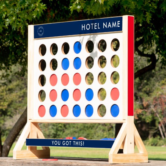 Motivational Quotes Logo Hotel Name Blue Red Fast Four (Lawn)