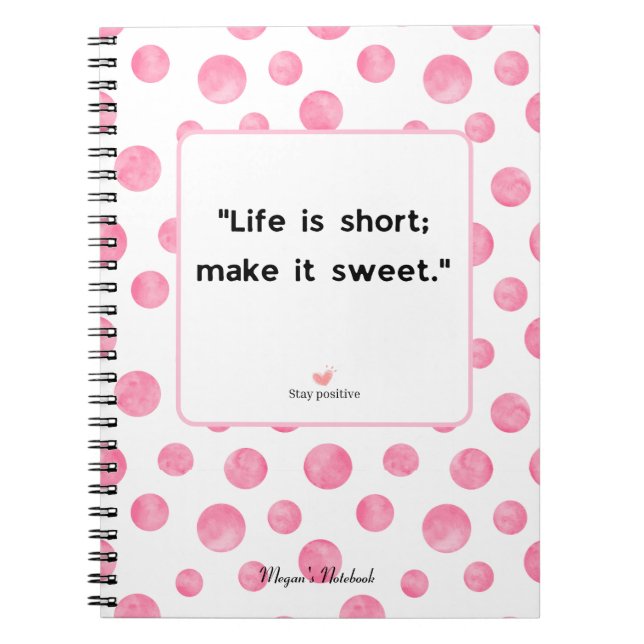 Motivational Quotes Positive Journaling Diary Notebook (Front)