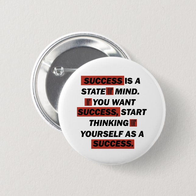 Motivational quotes success in life button (Front & Back)