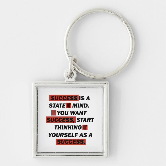 Motivational quotes success in life keychain (Front)