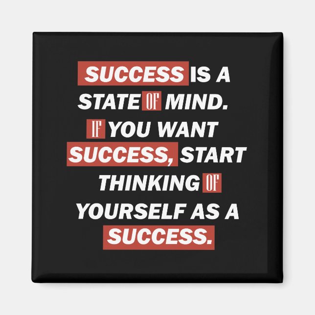 Motivational quotes success in life magnet (Front)