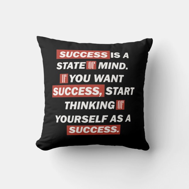 Motivational quotes success in life throw pillow (Front)