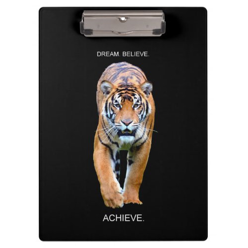 Motivational Quotes Tiger Dream Believe Achieve Clipboard