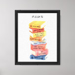 Motivational Quotes Watercolor Books Custom Poster Canvas Print