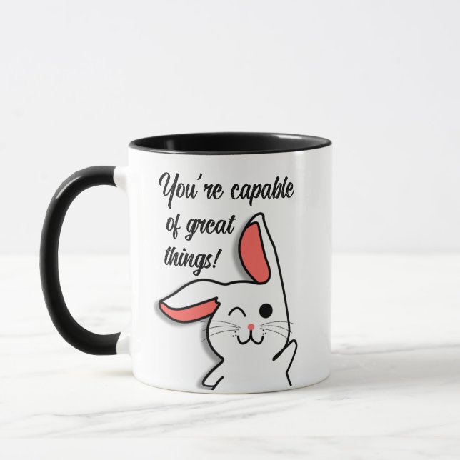 Motivational rabbit mug (Left)