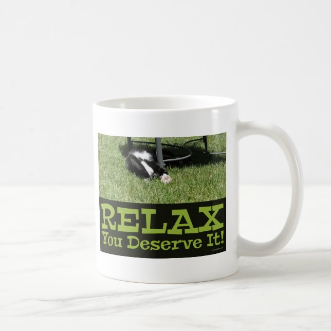 Motivational Relax Cat Me Time Fun Design Coffee Mug (Right)