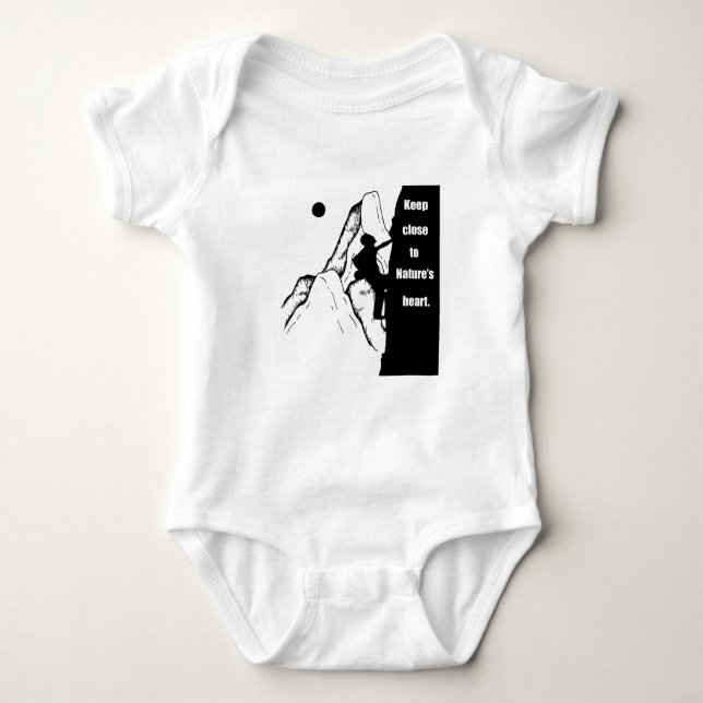 Motivational rock climbing  baby bodysuit (Front)