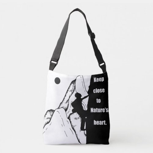 Motivational rock climbing quotes crossbody bag