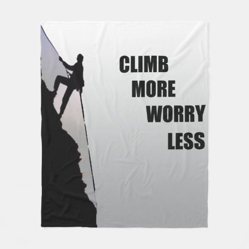 Motivational rock climbing quotes fleece blanket