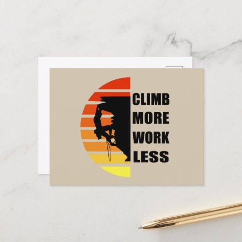 Motivational rock climbing quotes holiday postcard