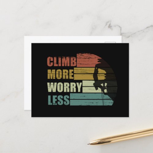 Motivational rock climbing quotes holiday postcard