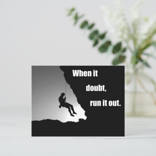 Motivational rock climbing quotes holiday postcard