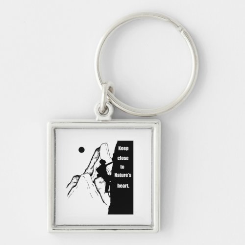 Motivational rock climbing quotes keychain