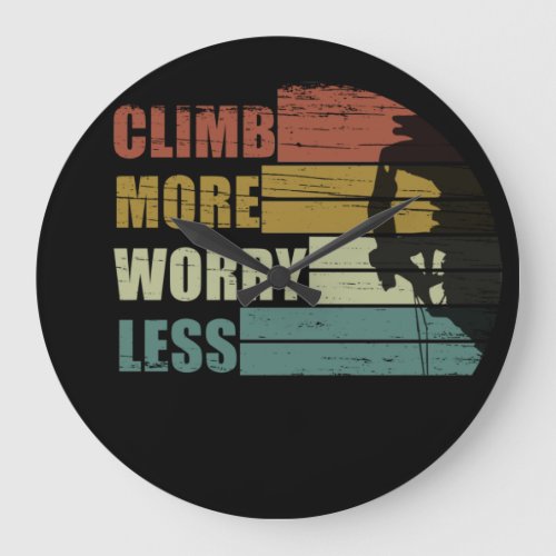 Motivational rock climbing quotes large clock