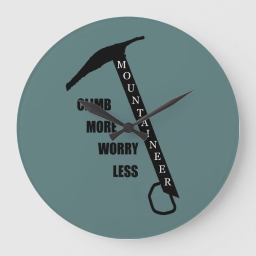 Motivational rock climbing quotes large clock