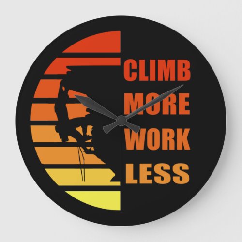 Motivational rock climbing quotes large clock