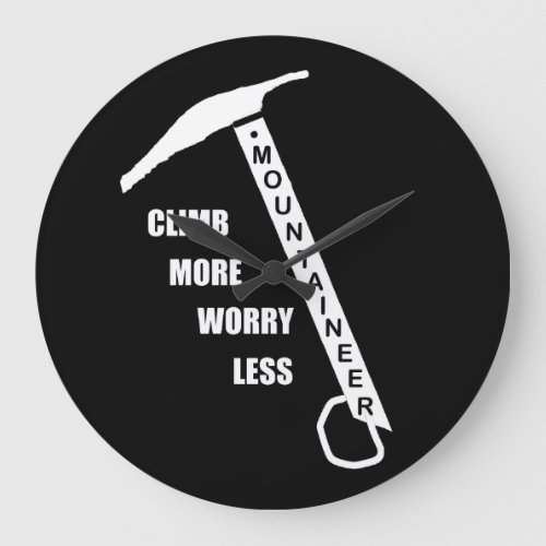 Motivational rock climbing quotes large clock