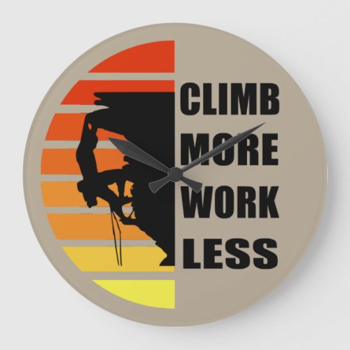 Motivational rock climbing quotes large clock