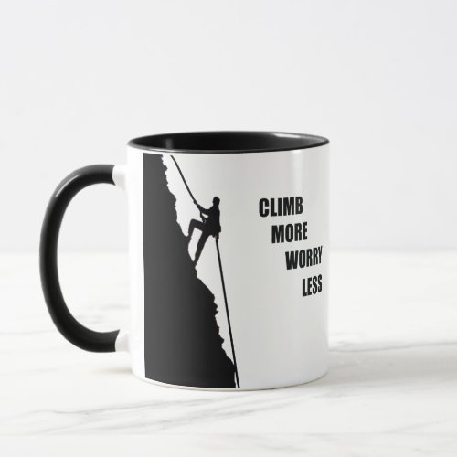 Motivational rock climbing quotes mug