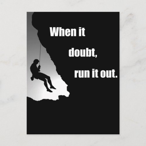 Motivational rock climbing quotes postcard