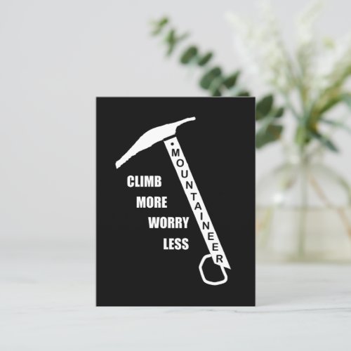 Motivational rock climbing quotes postcard