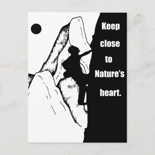 Motivational rock climbing quotes postcard