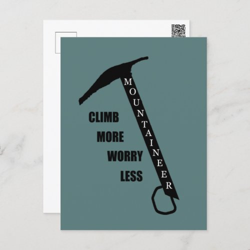 Motivational rock climbing quotes postcard