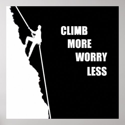 Motivational rock climbing quotes poster