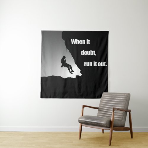 Motivational rock climbing quotes tapestry