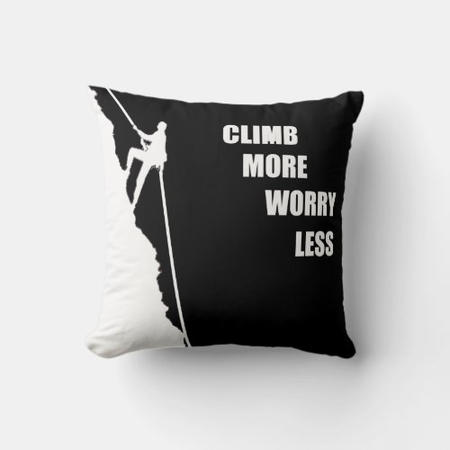 Motivational rock climbing quotes throw pillow