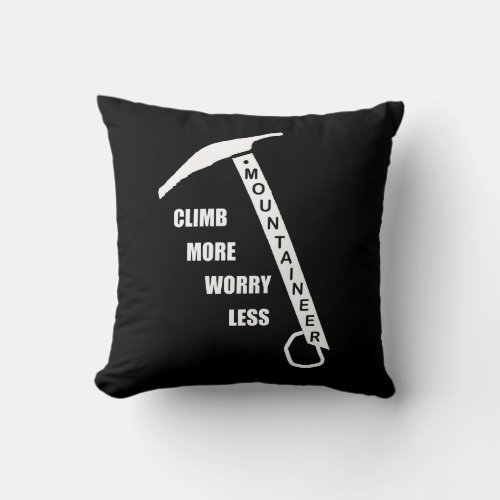 Motivational rock climbing quotes throw pillow