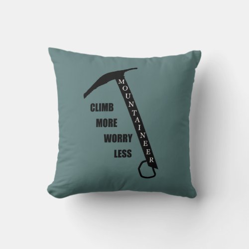 Motivational rock climbing quotes throw pillow