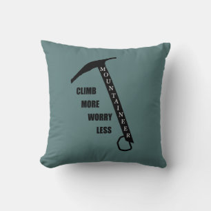 Motivational rock climbing rockclimbing saying throw pillow