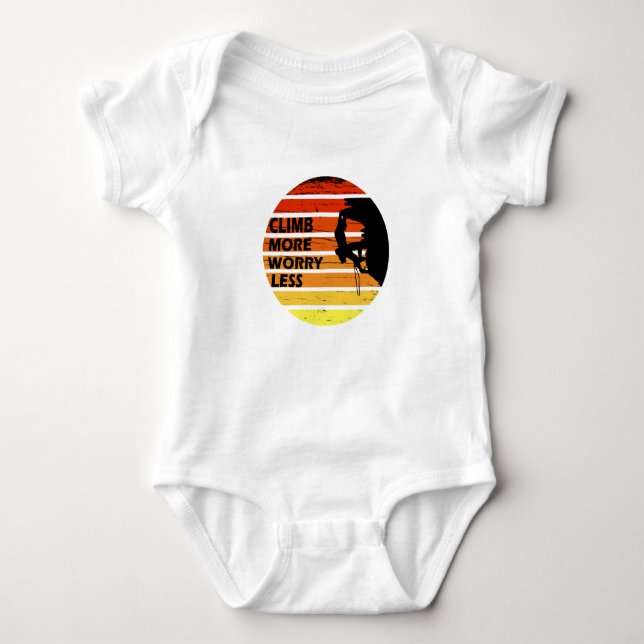 Motivational rock climbing saying baby bodysuit (Front)