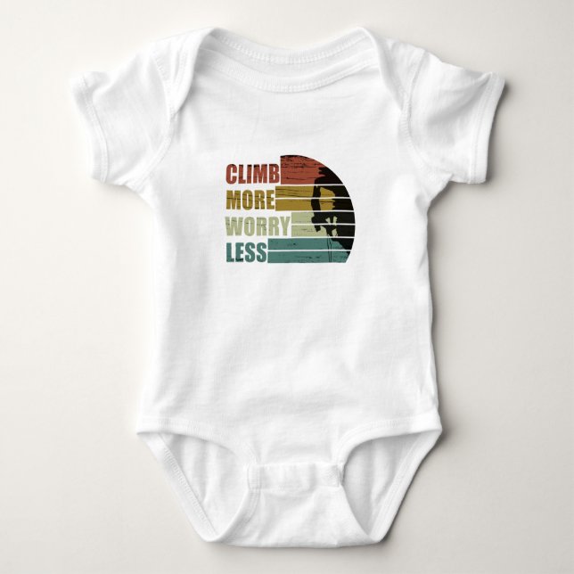 Motivational rock climbing saying baby bodysuit (Front)