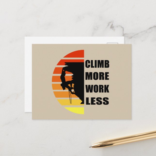 Motivational rock climbing saying holiday postcard (Front/Back In Situ)