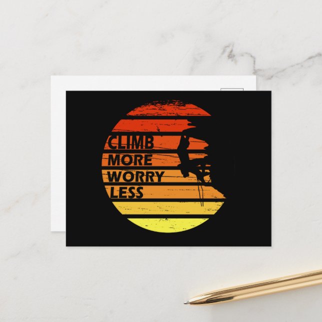Motivational rock climbing saying holiday postcard (Front/Back In Situ)