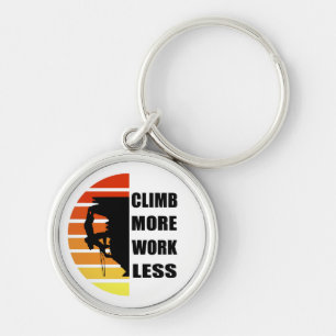 Motivational rock climbing saying keychain