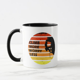 Motivational rock climbing saying mug