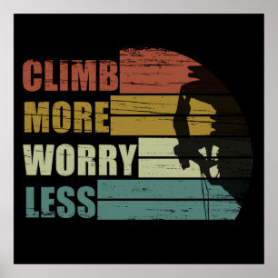 Motivational rock climbing saying poster