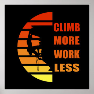 Motivational rock climbing saying poster