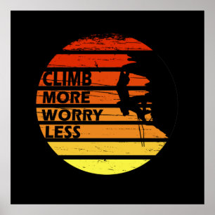 Motivational rock climbing saying poster