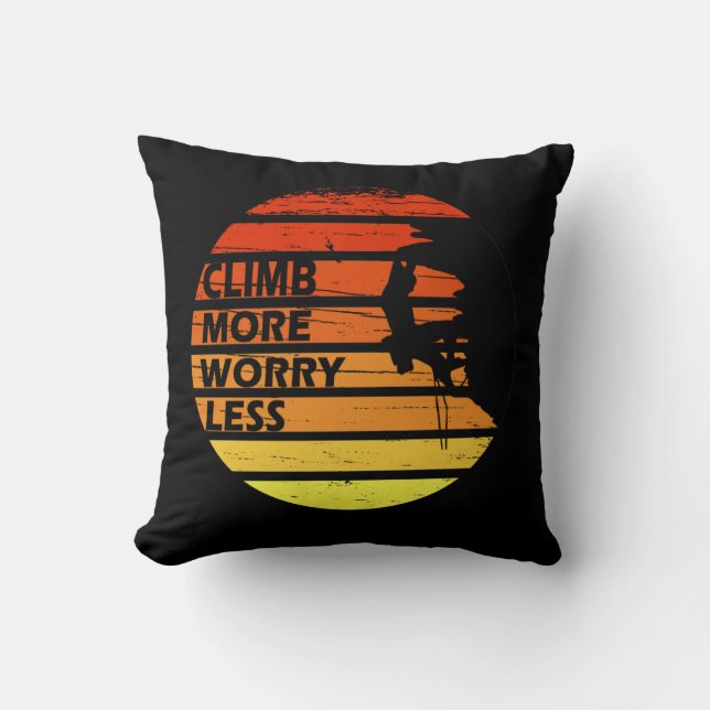 Motivational rock climbing saying throw pillow (Front)