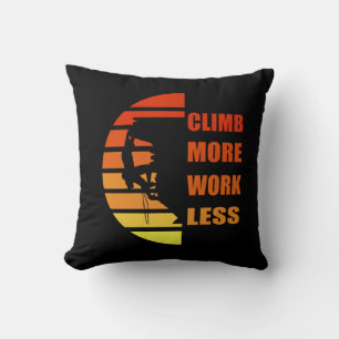 Motivational rock climbing saying throw pillow