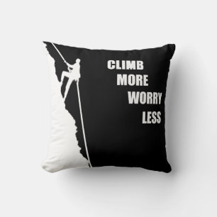 Motivational rock climbing saying throw pillow